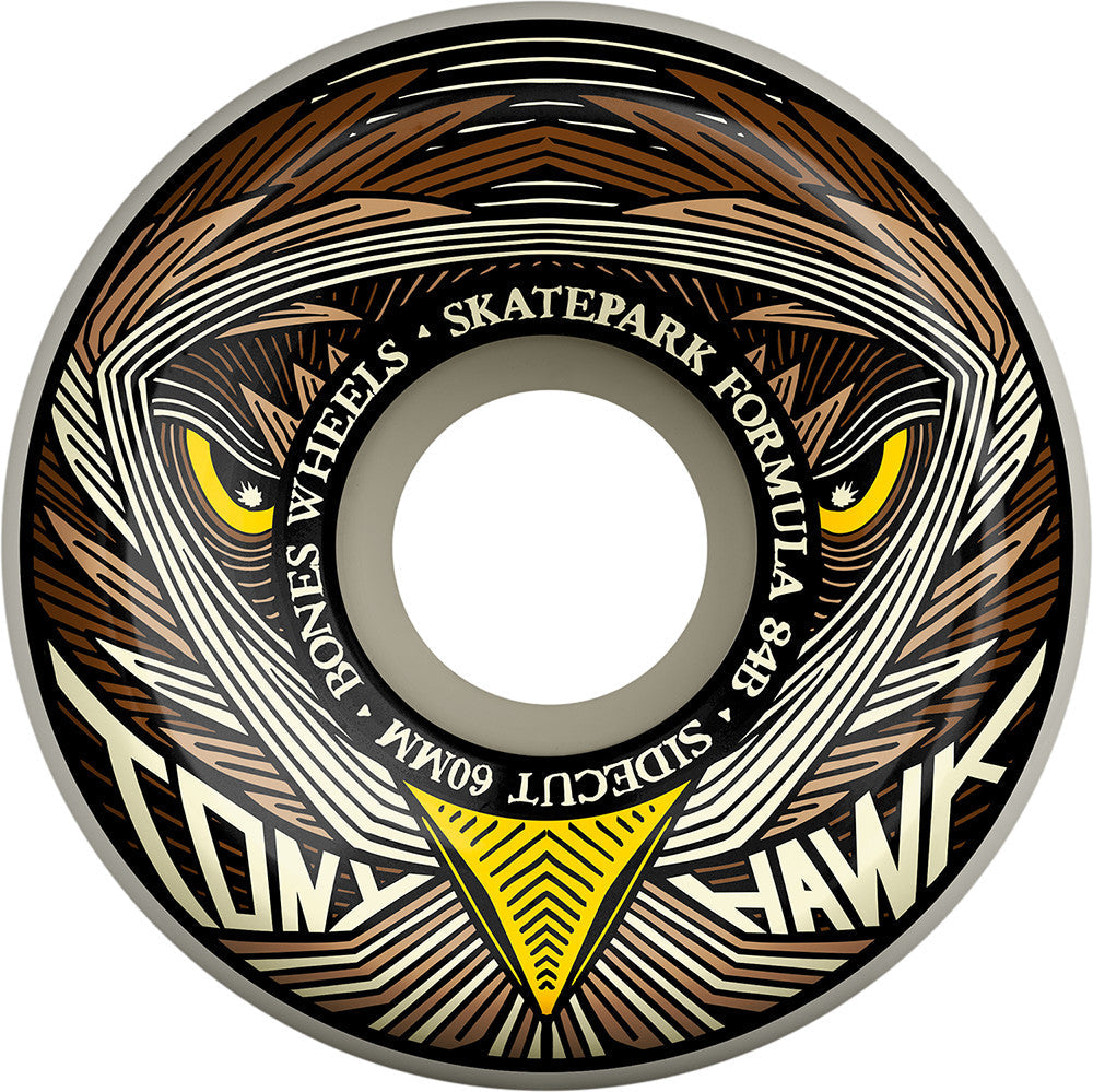 Bones SPF Tony Hawk Night Hawk P5 Sidecut 60mm 104a Wheels - White (Set of 4)