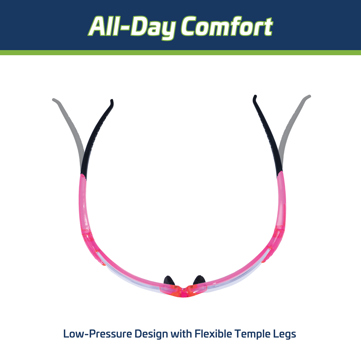 Gafas de seguridad envolventes con patillas de goma flexible - Colección PinkFit