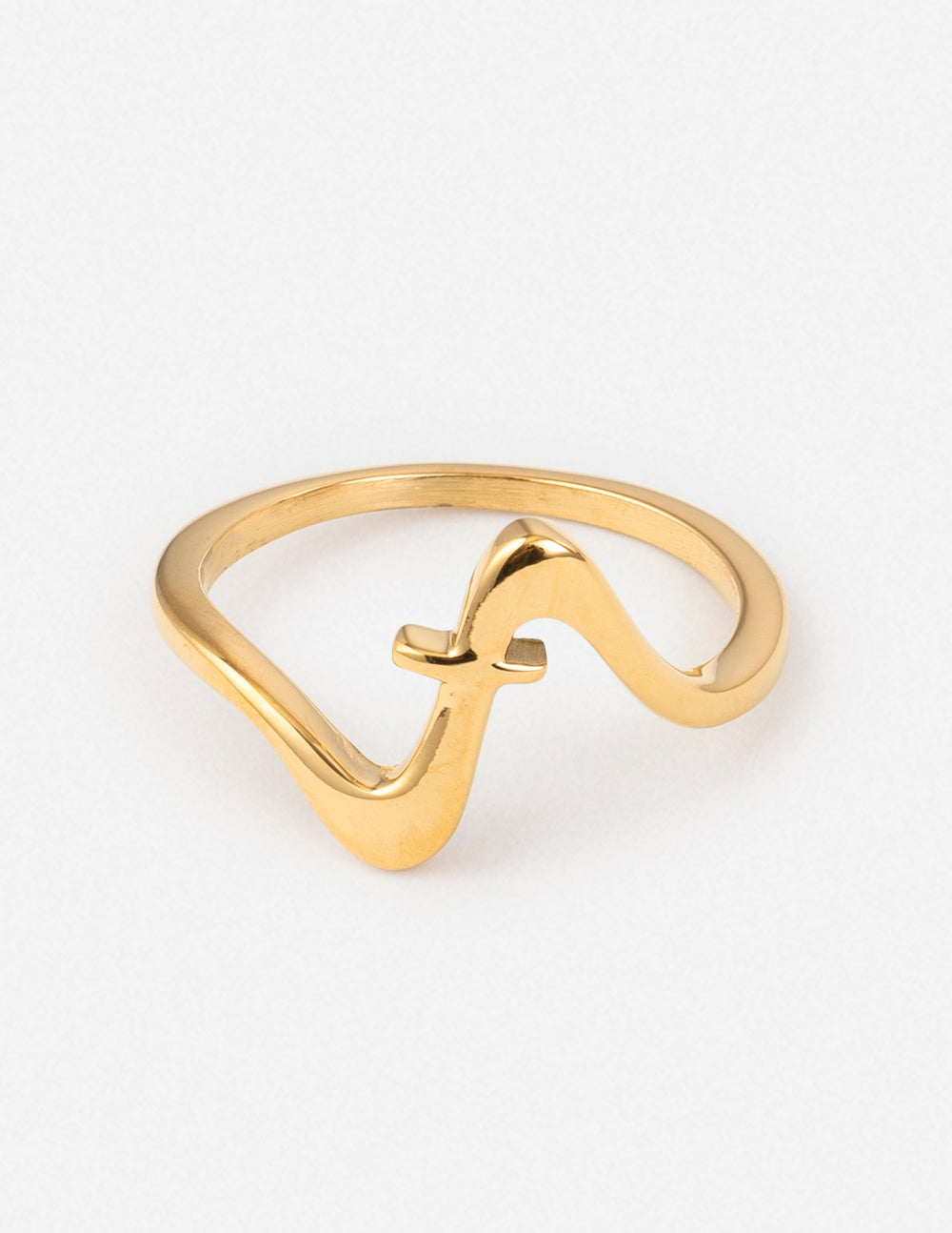 Anillo de cruz ondulada