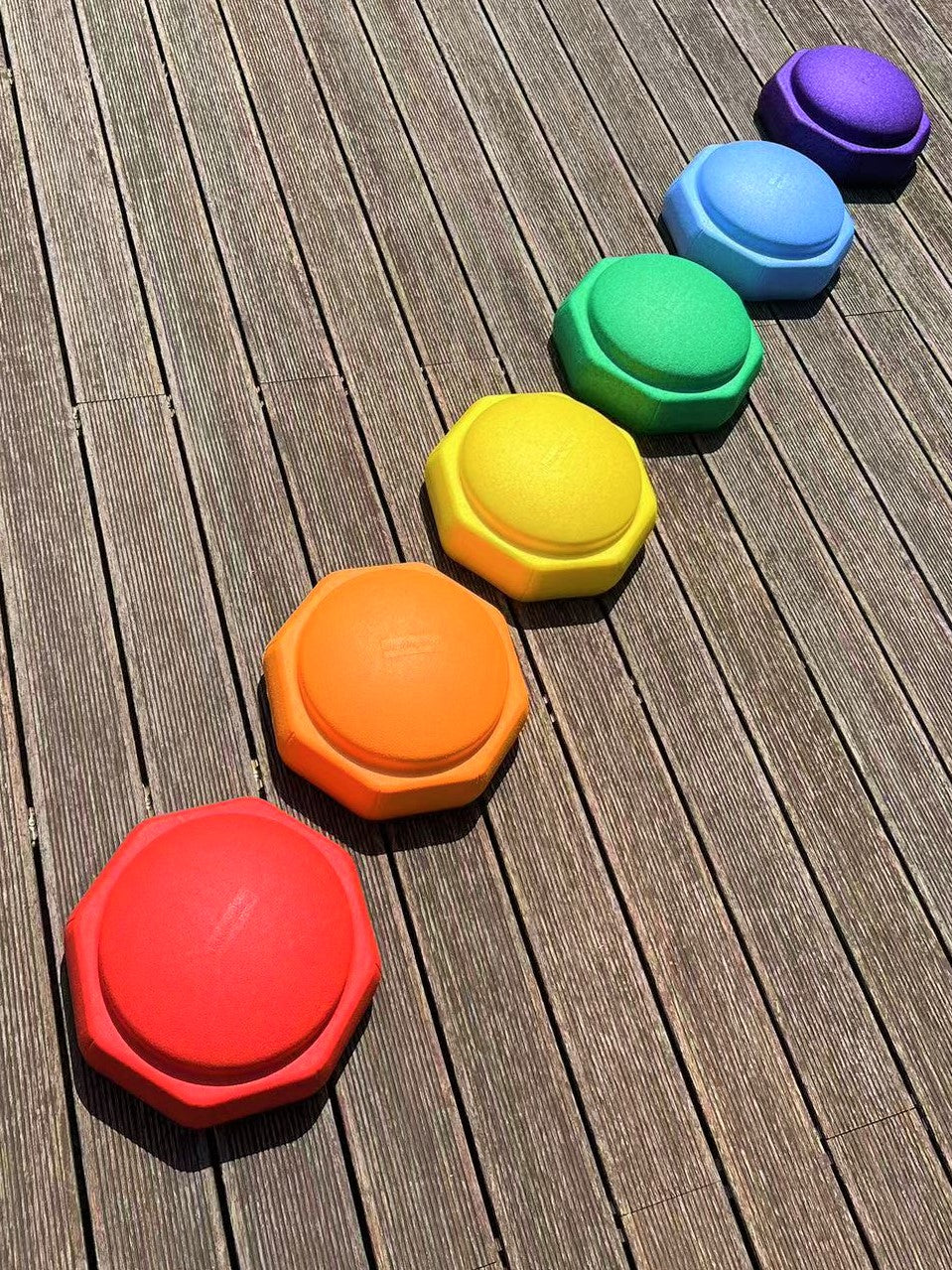 6 Pieces Rainbow Stepping Stones Set