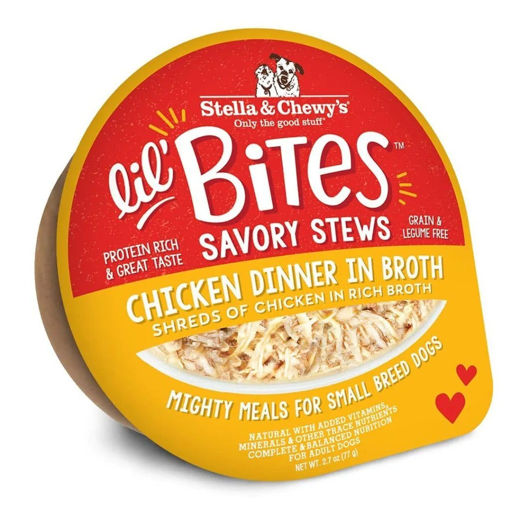 Alimento para perros de guisado de pollo Lil Bites de Stella & Chewy (2.7 oz)
