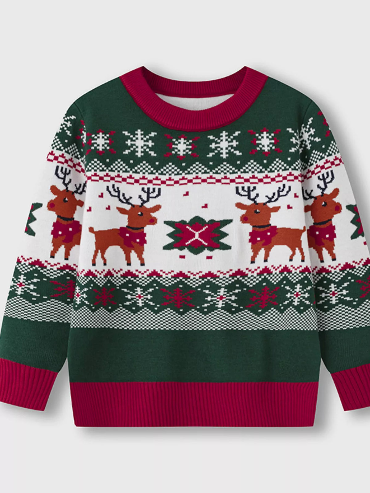 Children's Christmas Tree Round Neck Sweater