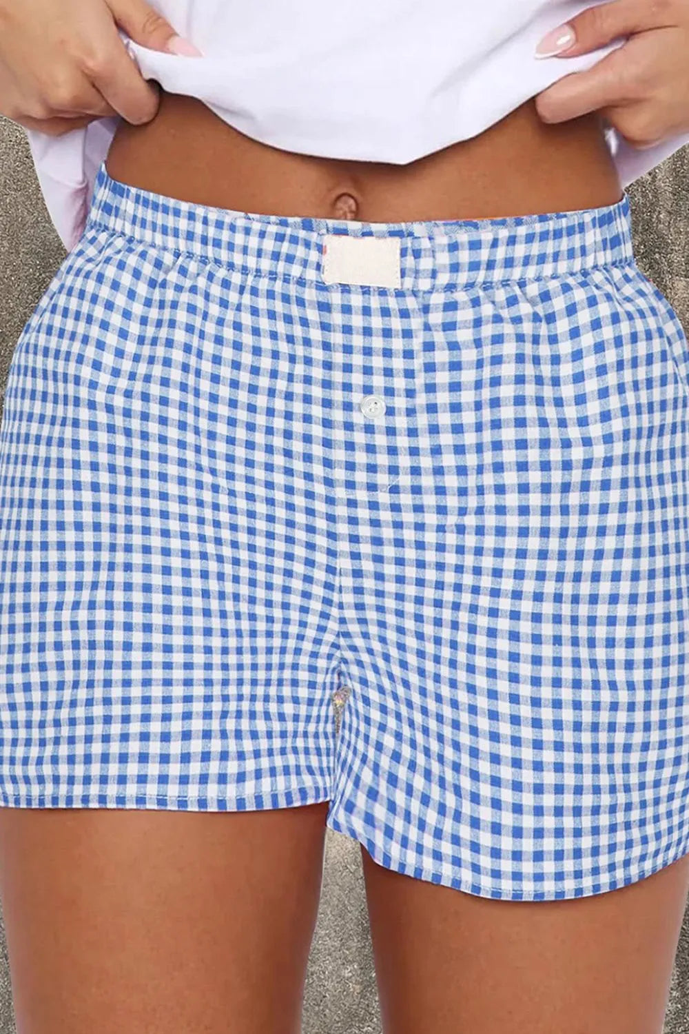 Pantalones cortos de cintura alta con cuadros vichy