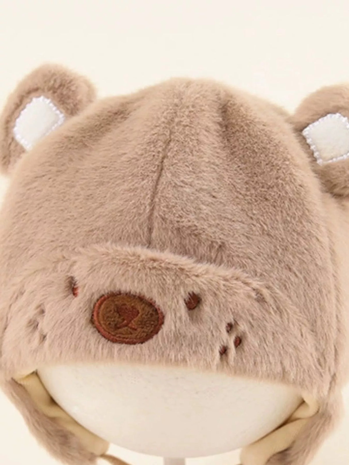 Gorro de felpa con orejas de oso para niños