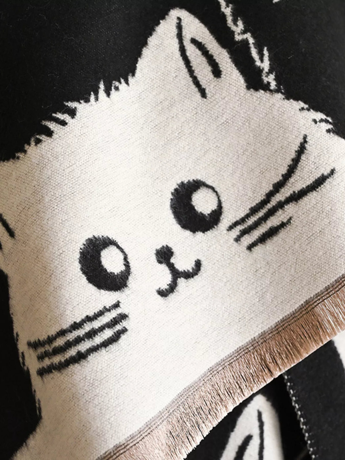 Bufanda de punto con patrón de gatito adorable