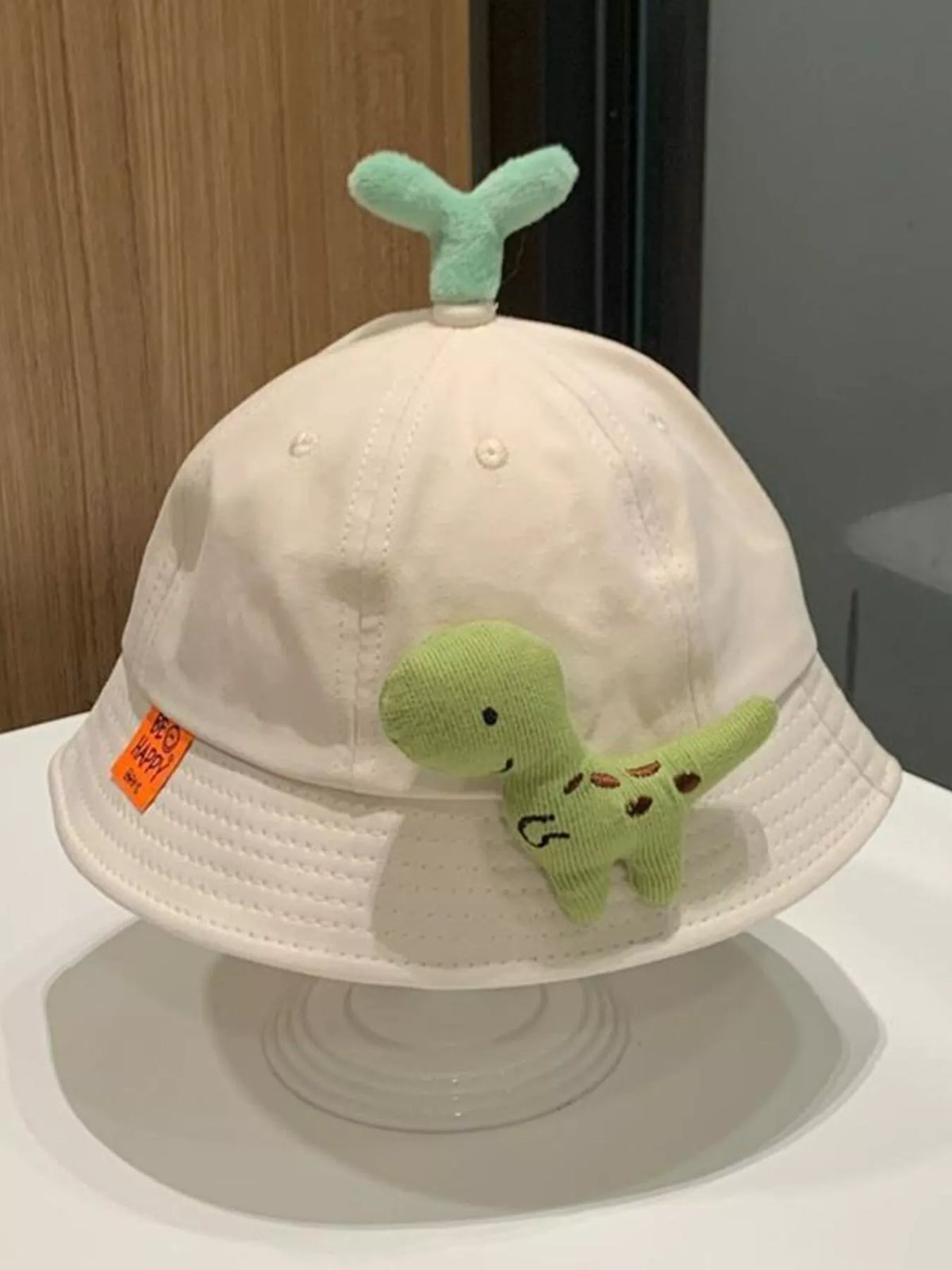 Sombrero de cubo decorativo con diseño de dinosaurios y brotes para niños