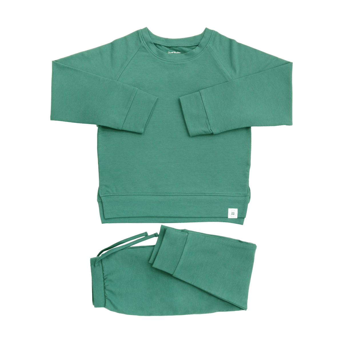 Conjunto deportivo de cuello redondo verde alpino