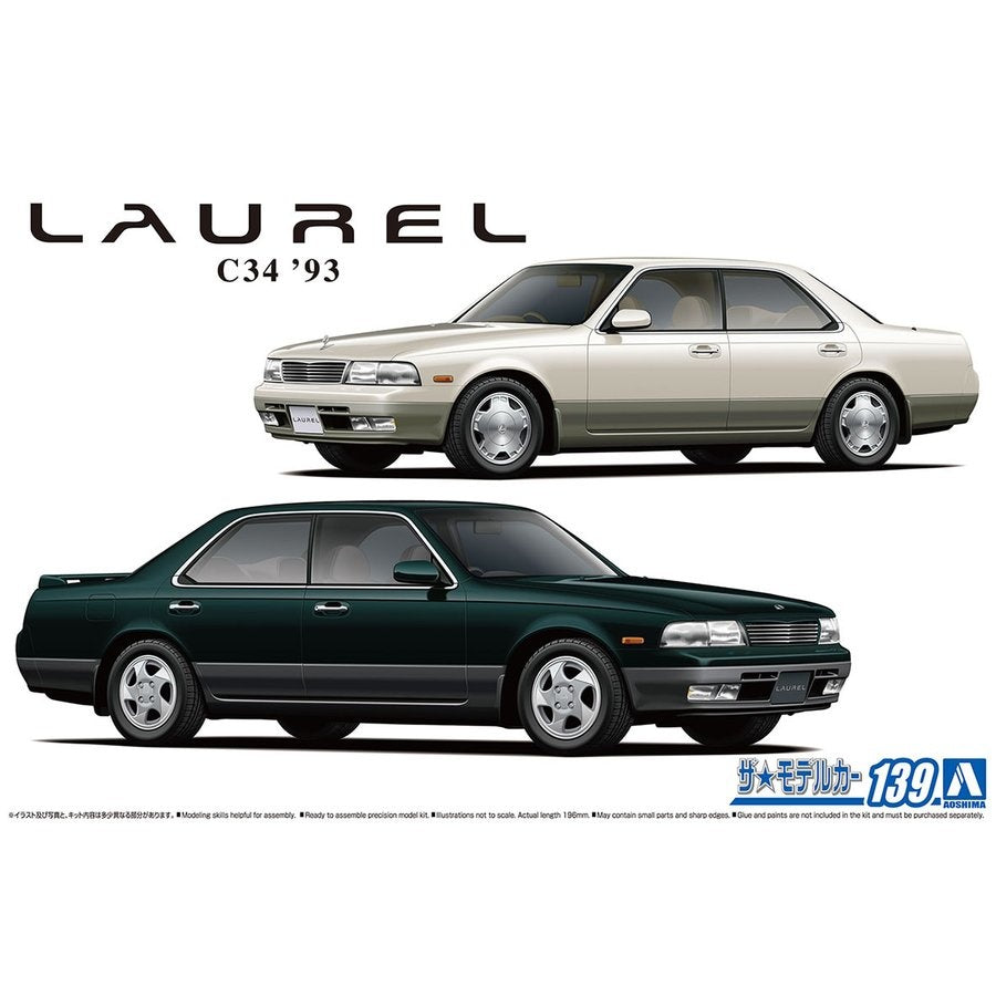 Aoshima: 1/24 GC34 Laurel Medalist V/Club S '93 Scale Model Kit 