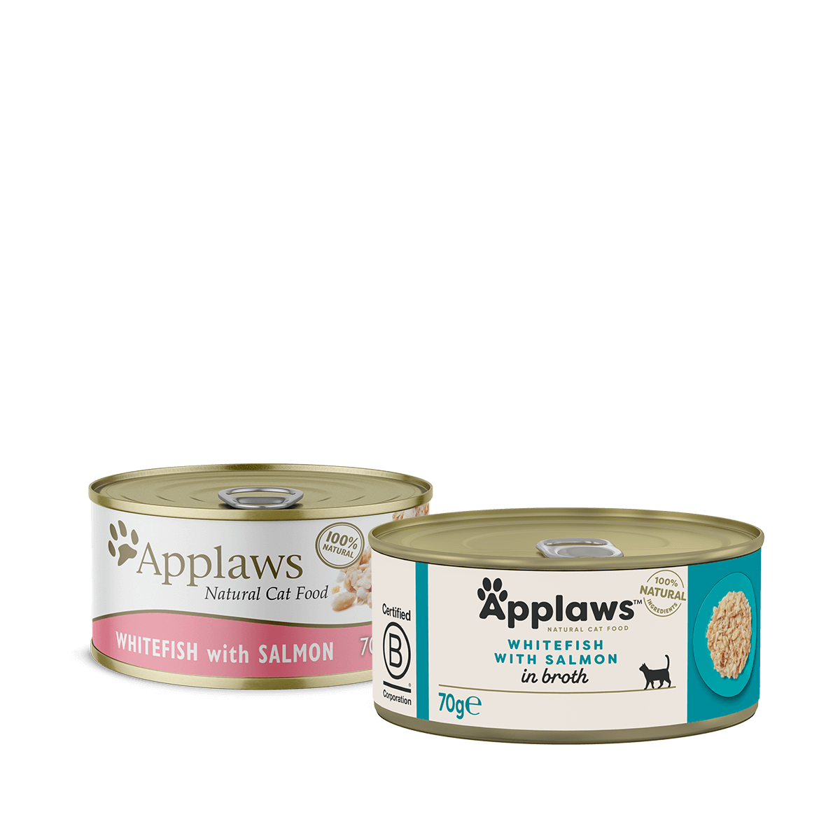 Applaws Latas de Pescado Blanco y Salmón para Gatos (70g)