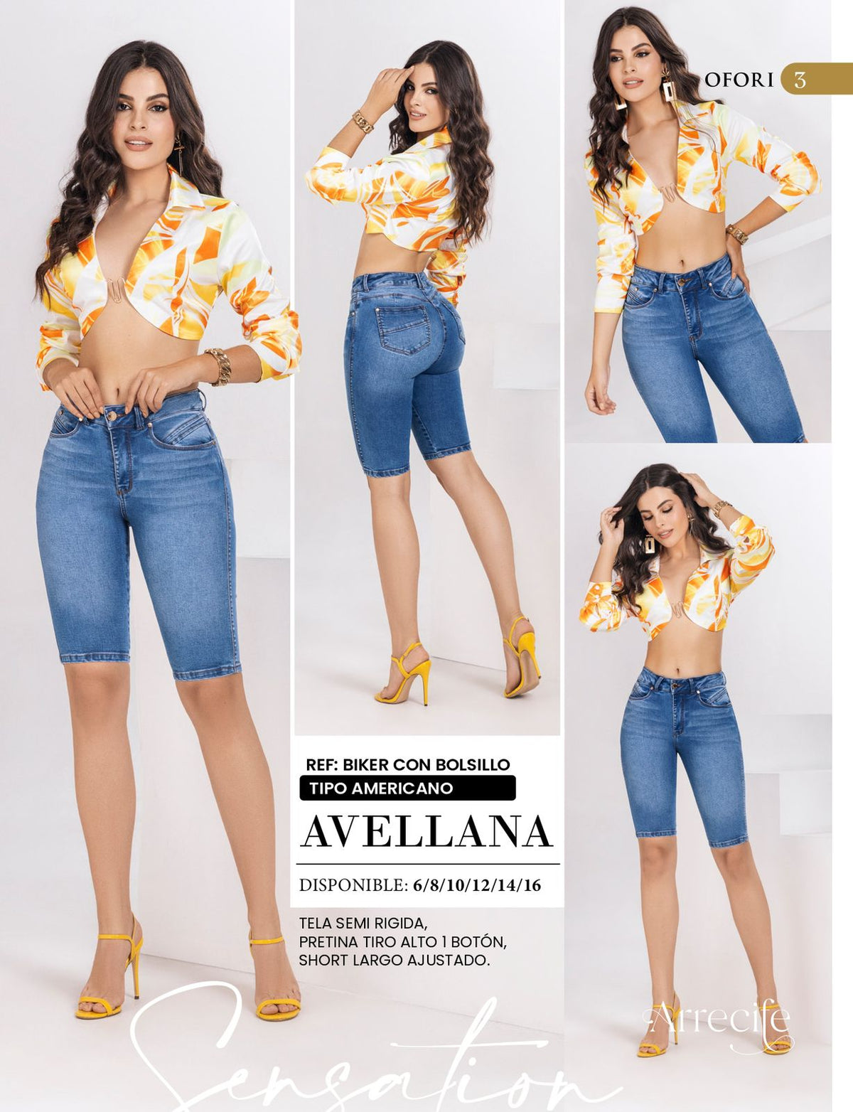 Avellana 100% Authentic Colombian Push Up Capri