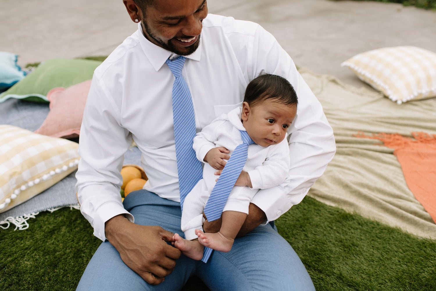 Azure Stripe Boys Tie