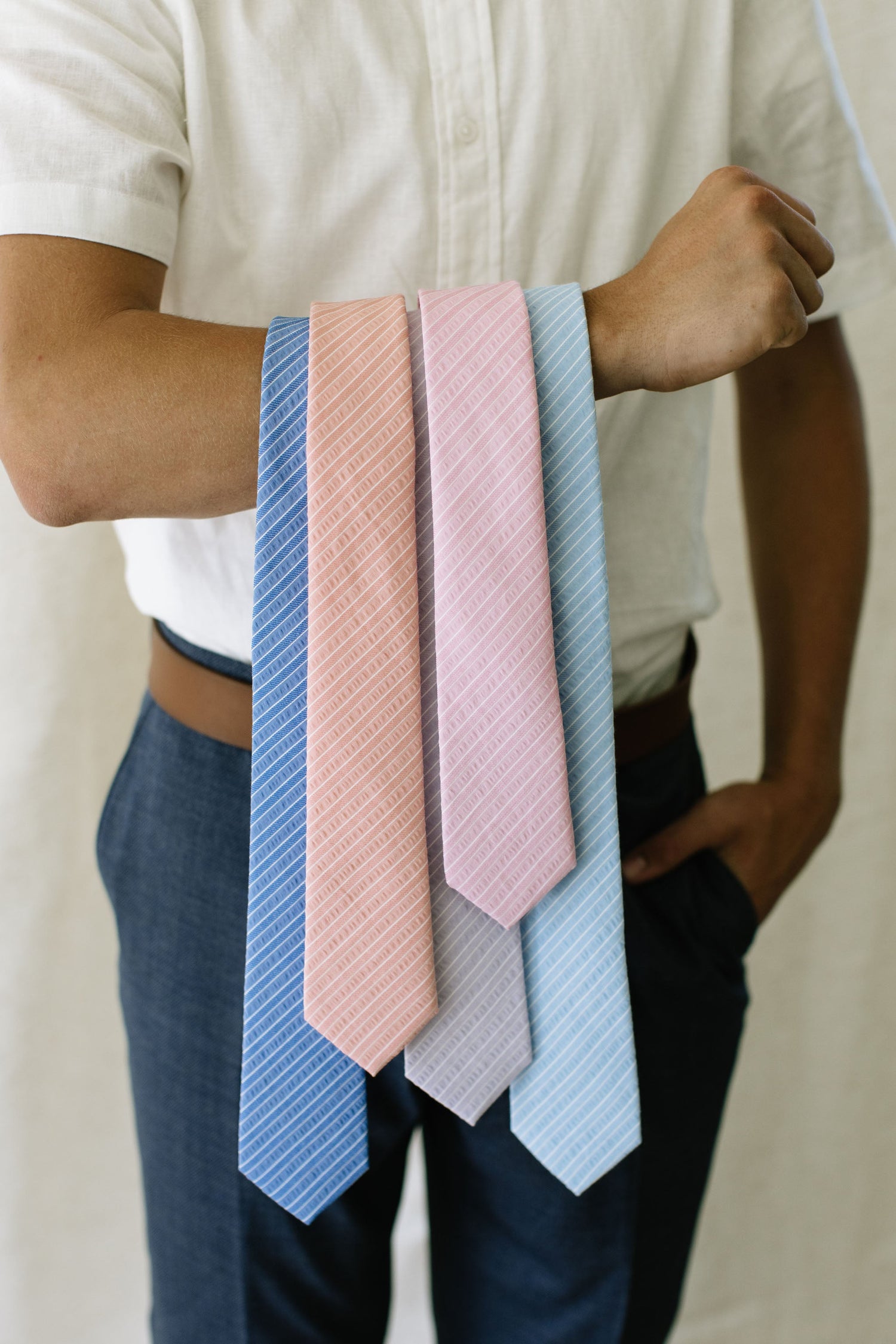 Lavender Stripe Men's Tie