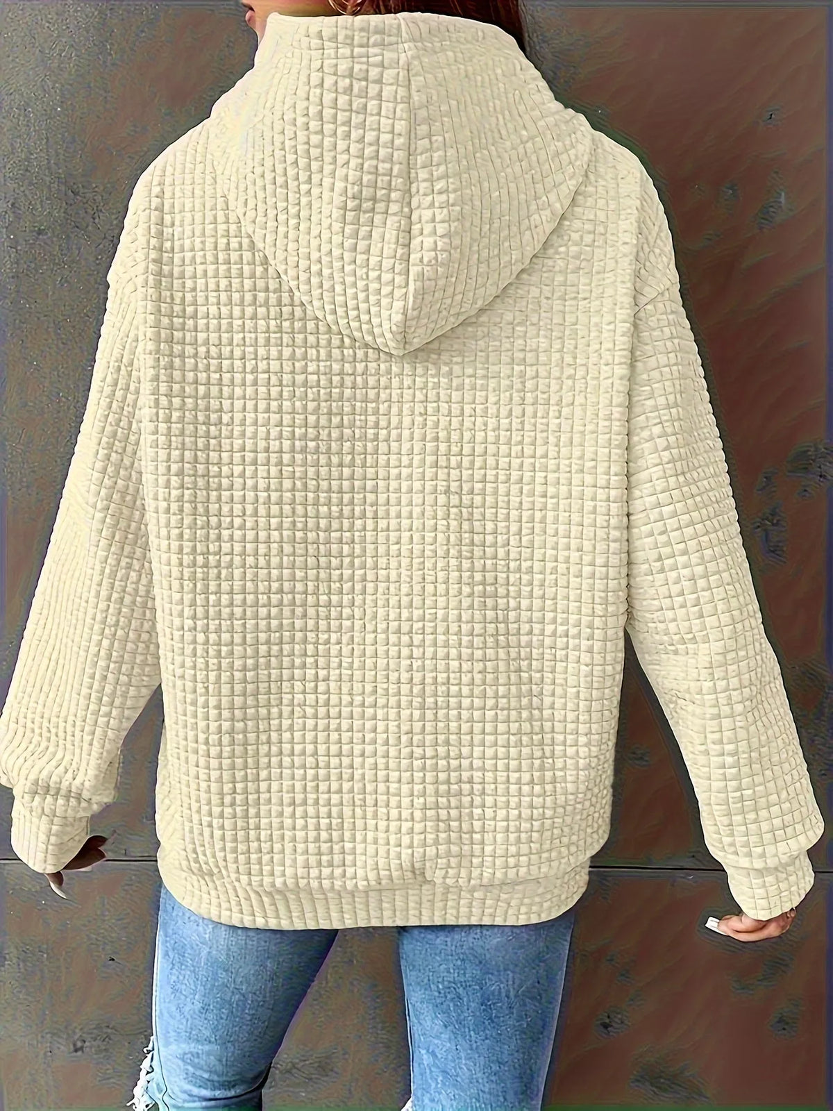 Sudadera con capucha de punto texturizado y cordón