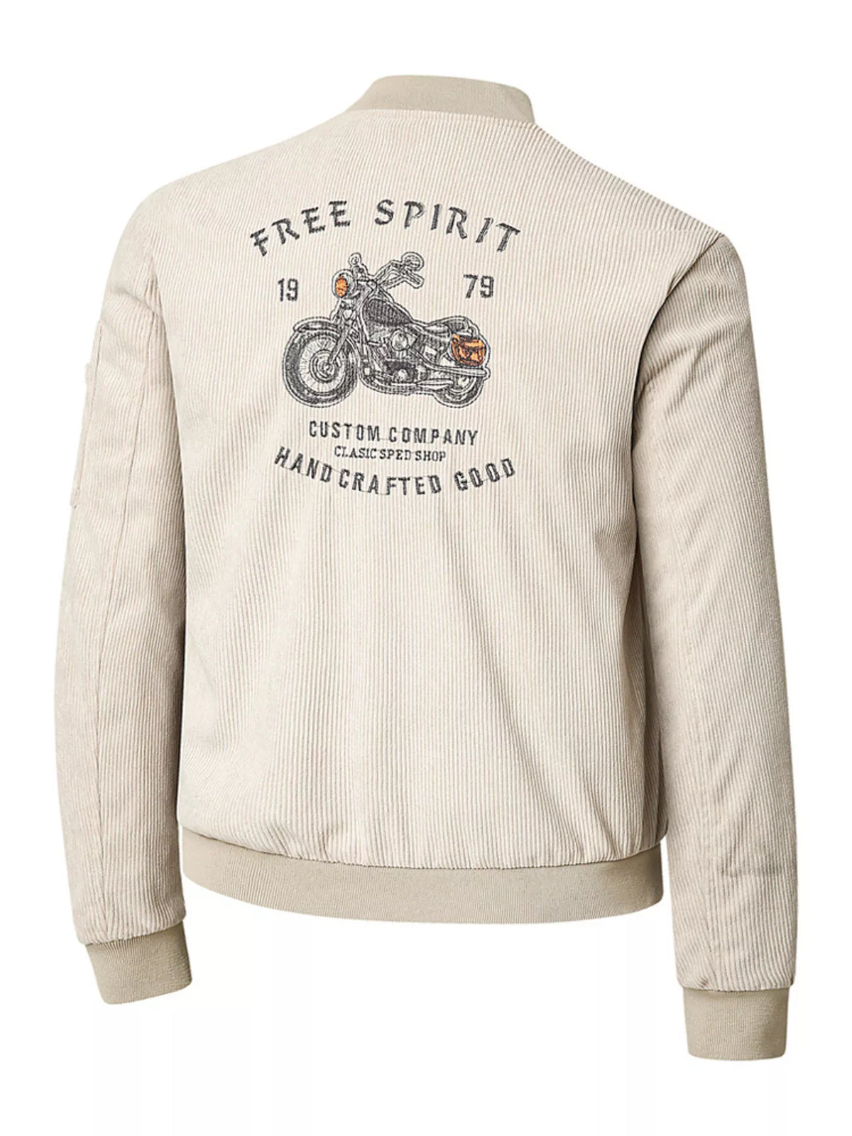 Chaqueta bomber de pana con cremallera talla grande para hombre