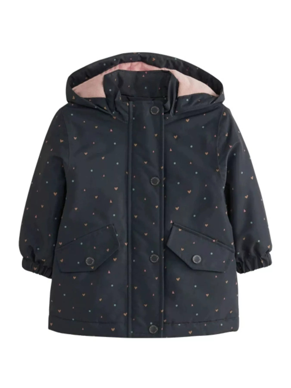 Chaqueta con cremallera estampada de corazones para niños