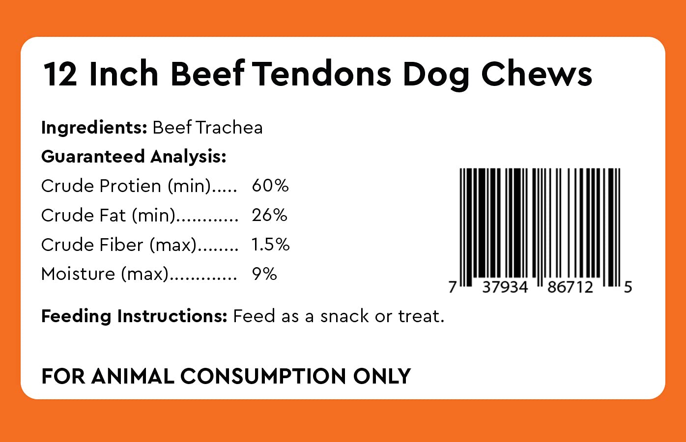 Infinite Pet Life Focused Fido Beef Tendon Chews for Dogs – 6 Count