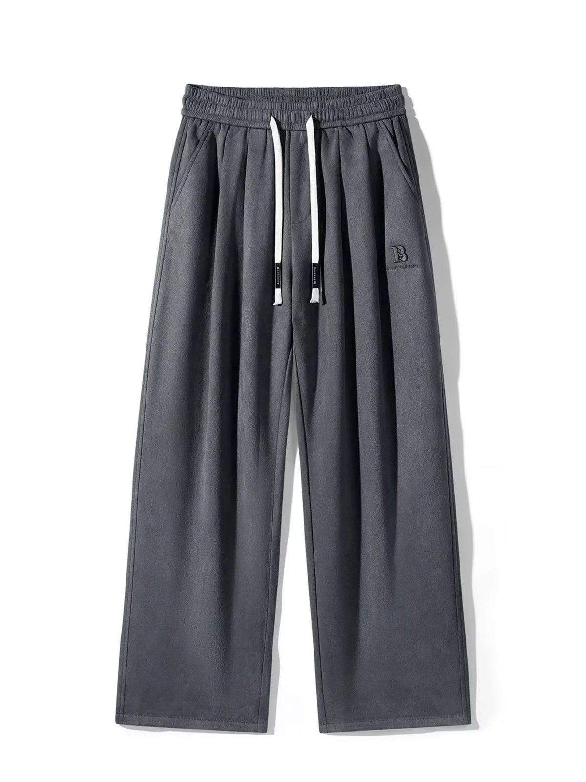 Pantalones casuales de talla grande para hombre, holgados con cordón