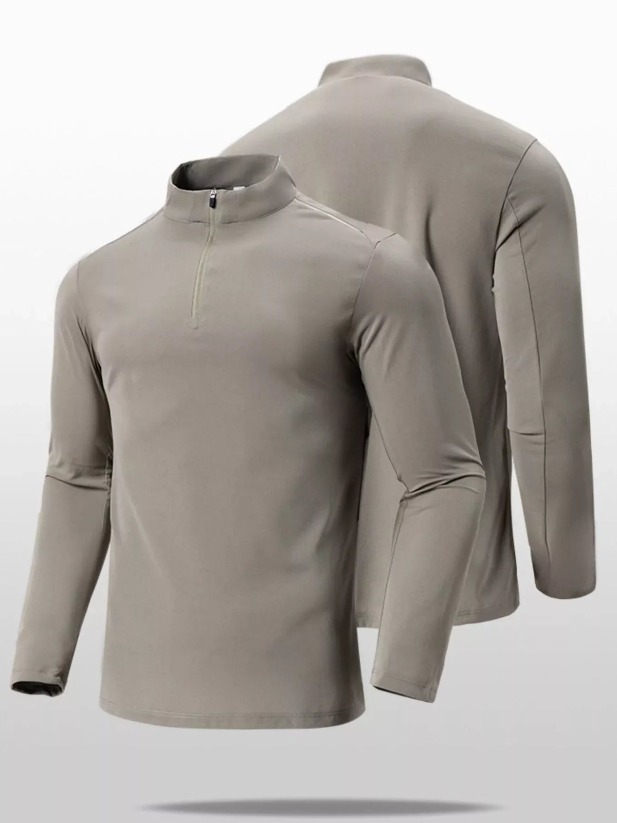 Camiseta de manga larga con cremallera de un cuarto para hombre de talla grande