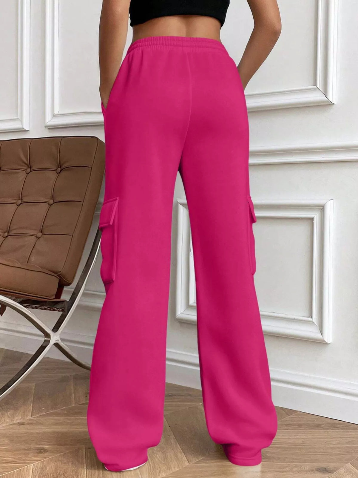 Pantalones de corte holgado con cintura con cordón