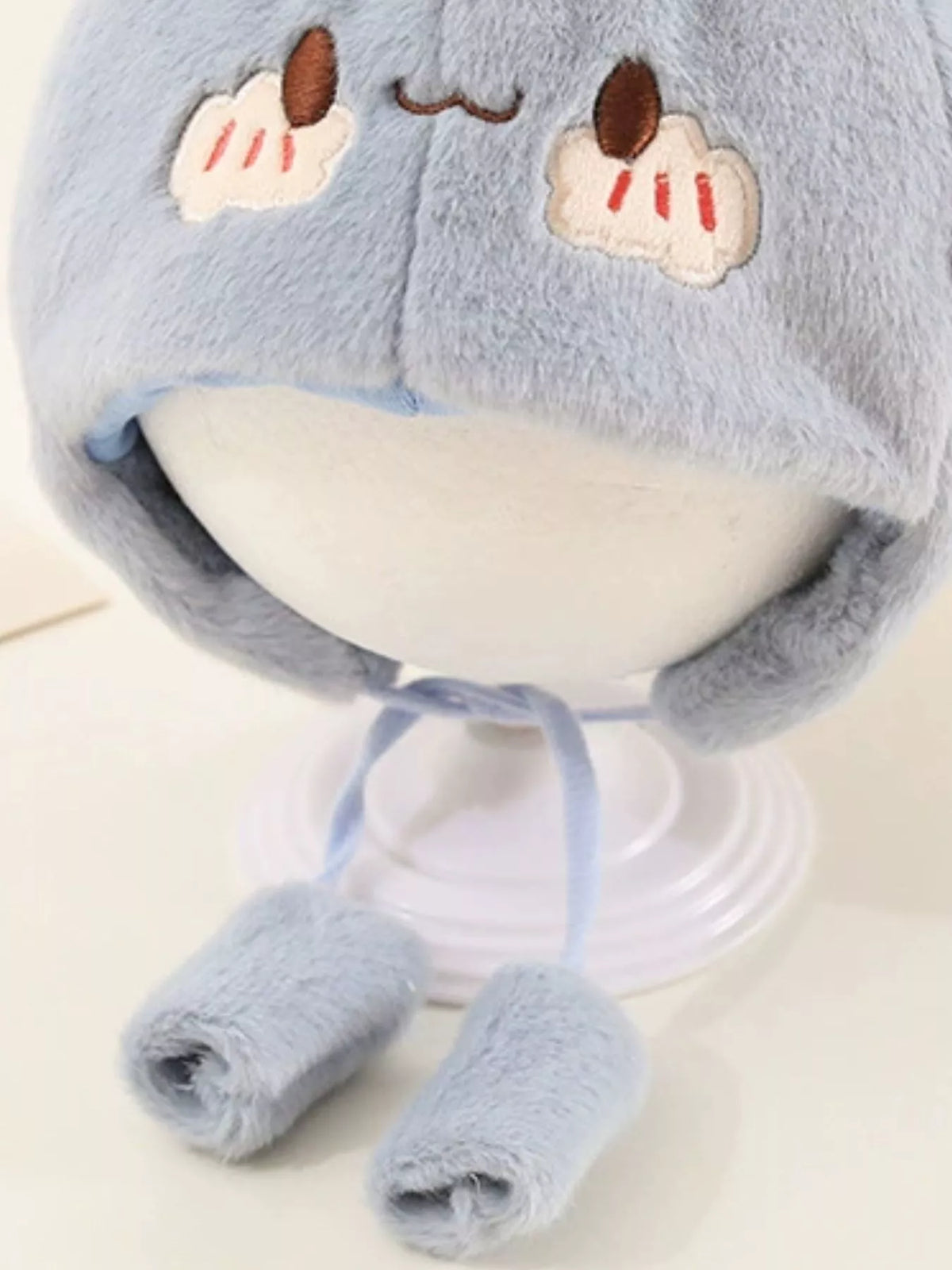 Gorro de felpa con orejas de oso para niños