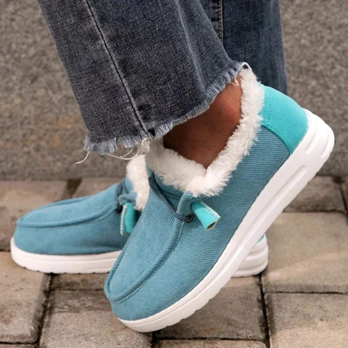 Pantuflas de pana con forro suave