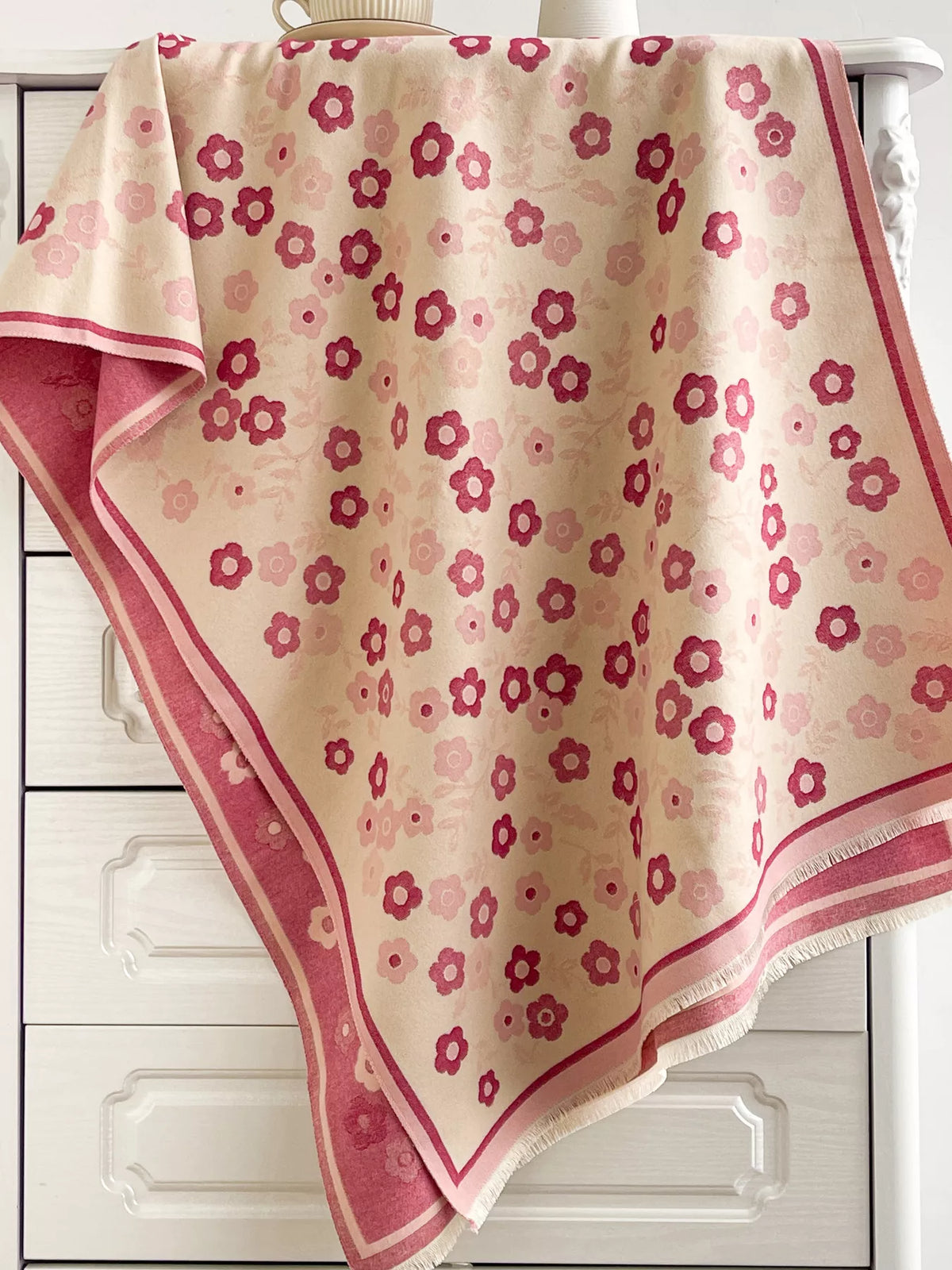 Bufanda de invierno cálida con estampado floral