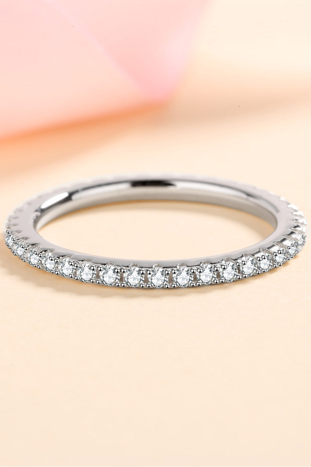 Anillo de moissanita de plata de ley 925 Curious Time