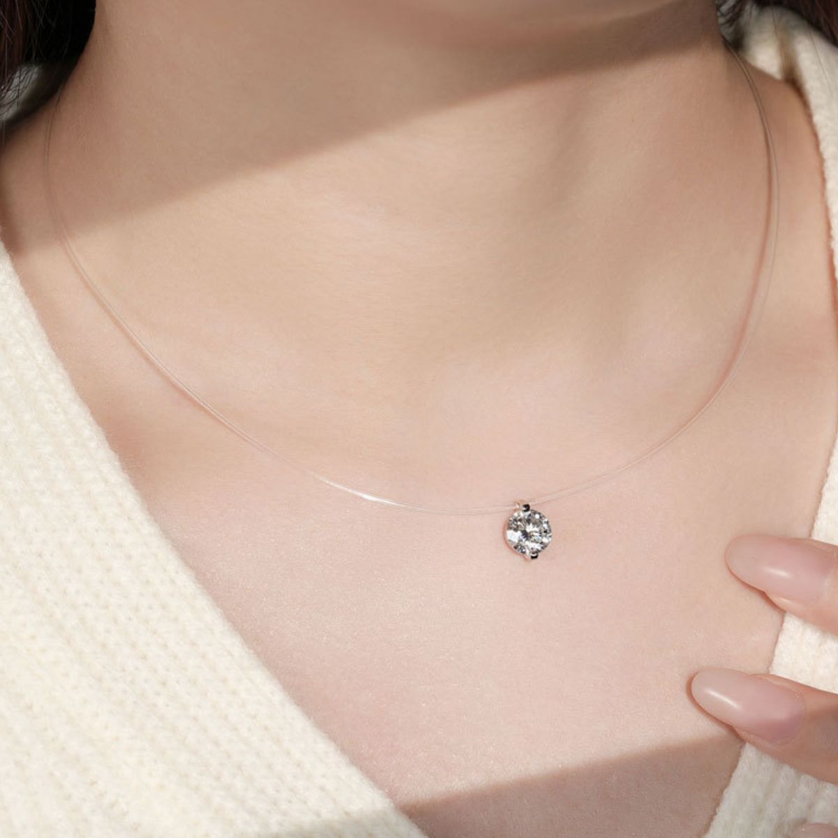 1 Carat Moissanite 925 Sterling Silver Necklace