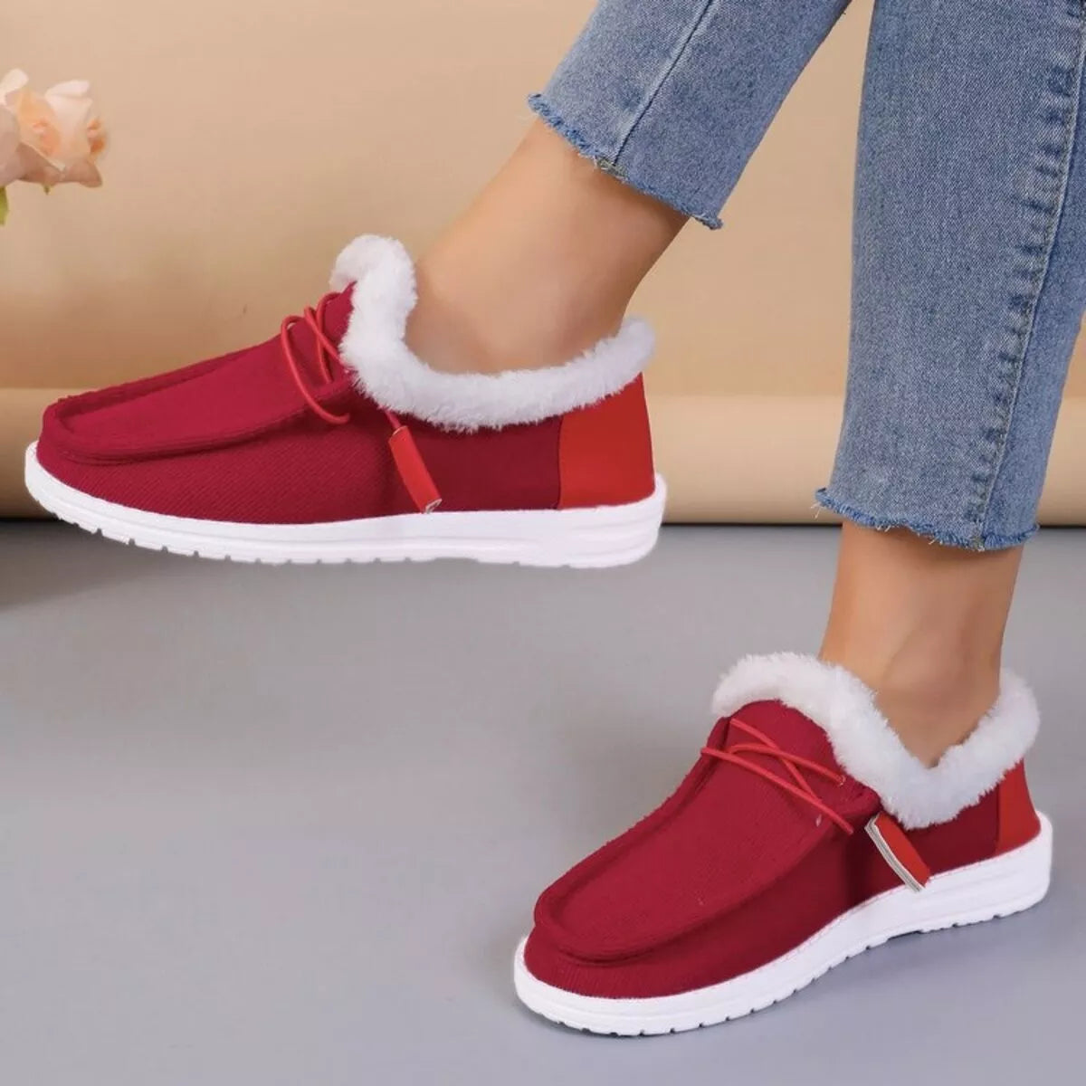 Pantuflas de pana con forro suave