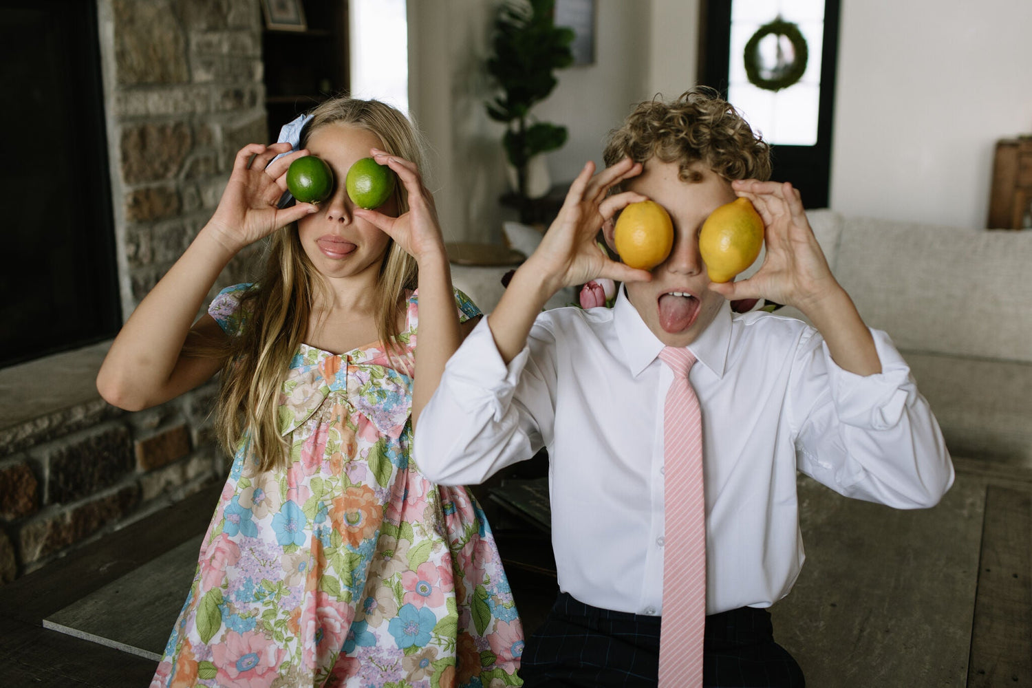 Coral Stripe Boys Tie