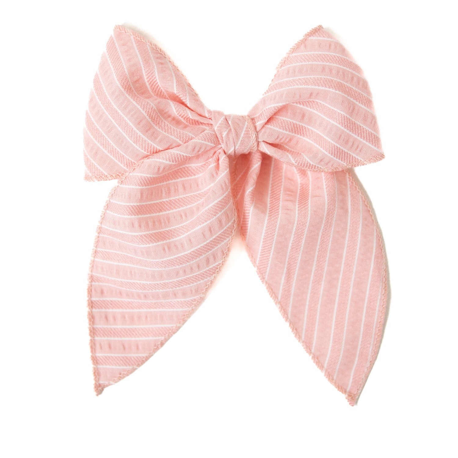 Coral Stripe Darling Hair Bow