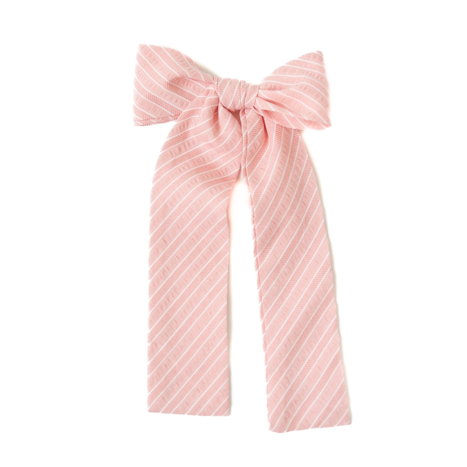 Coral Stripe Lady Hair Bow
