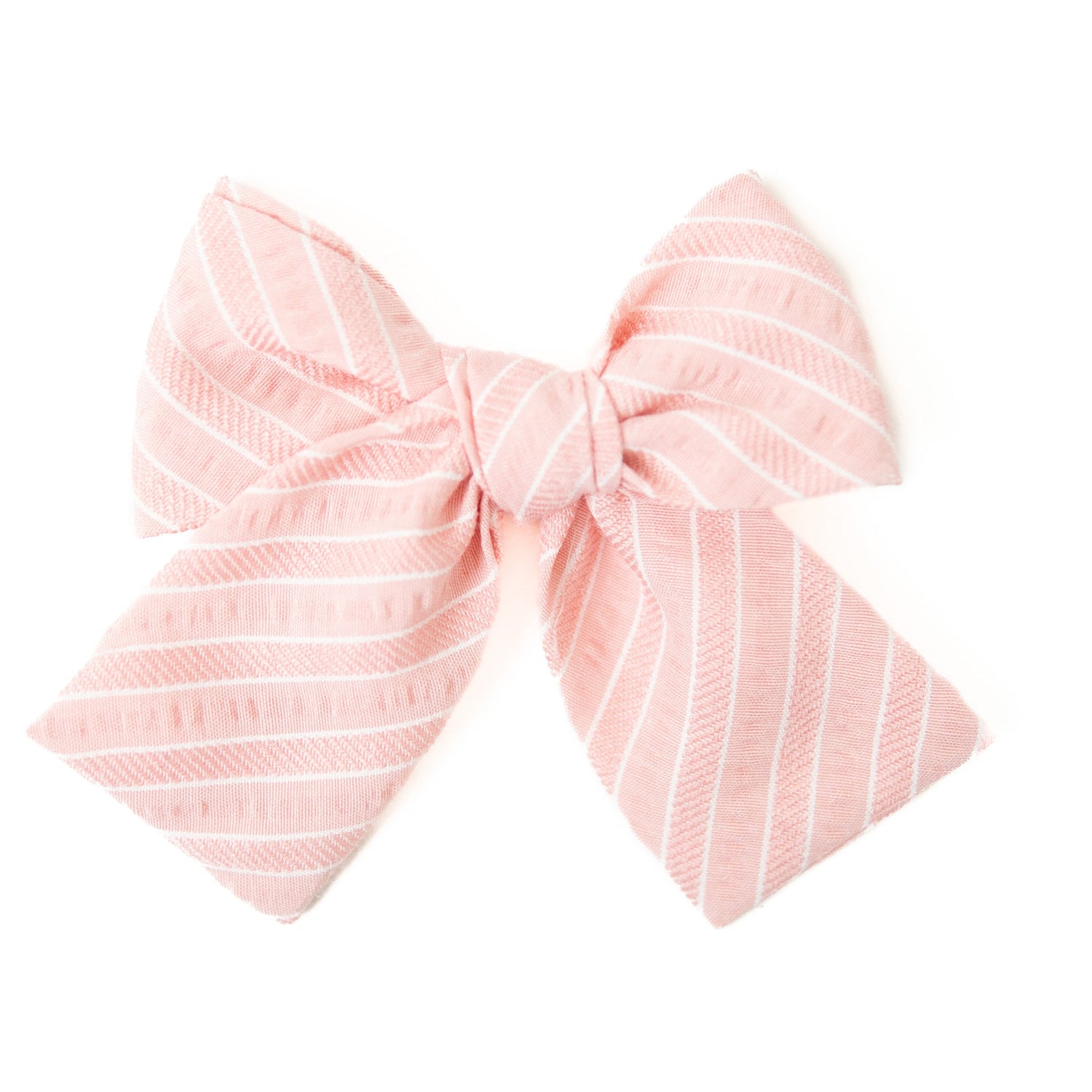 Coral Stripe Petite Hair Bow