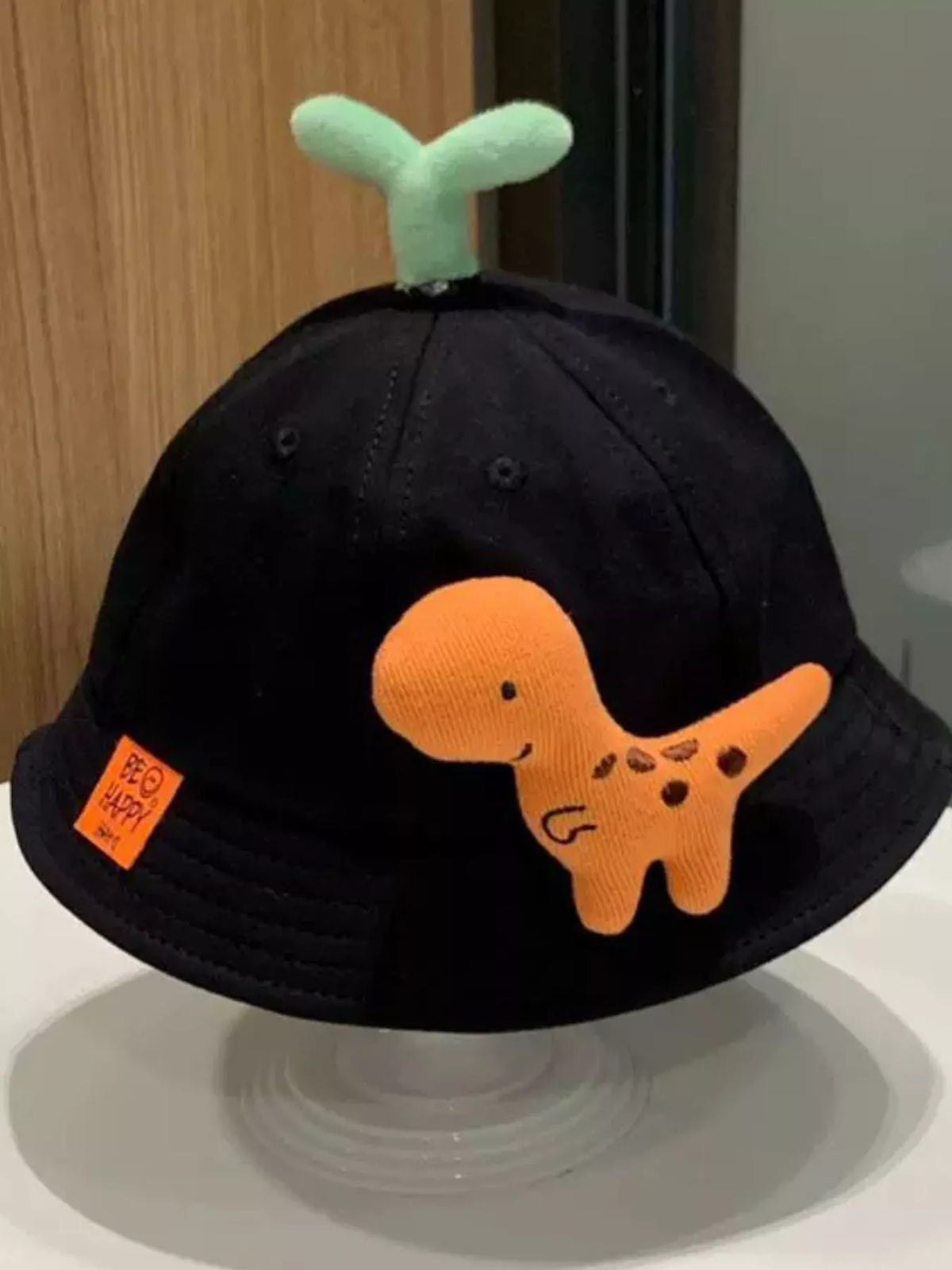 Sombrero de cubo decorativo con diseño de dinosaurios y brotes para niños
