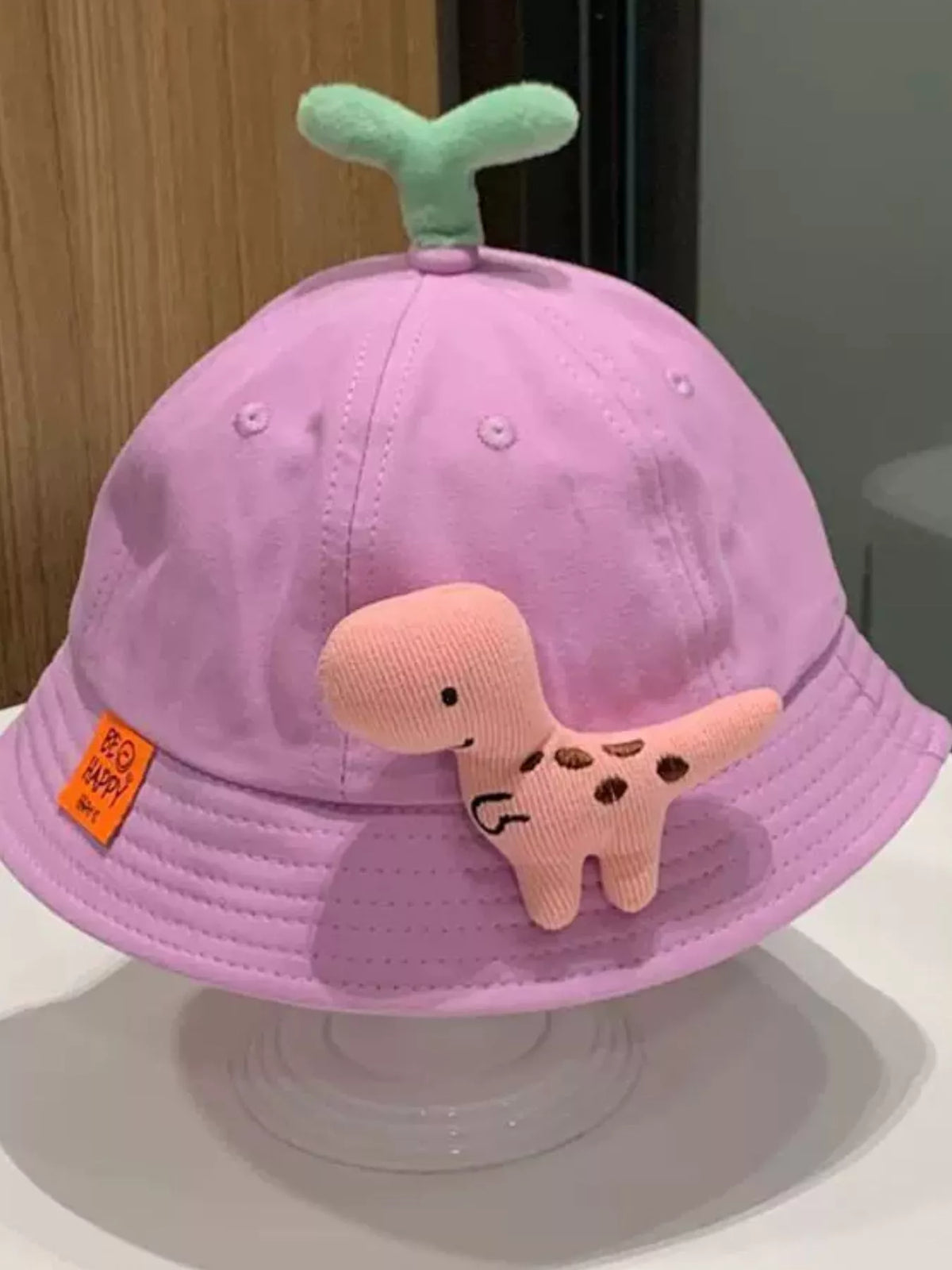 Sombrero de cubo decorativo con diseño de dinosaurios y brotes para niños
