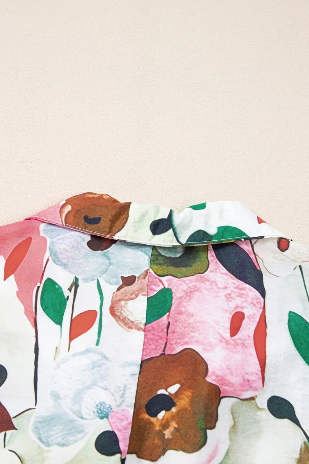 Floral Print Short Sleeve Blouse