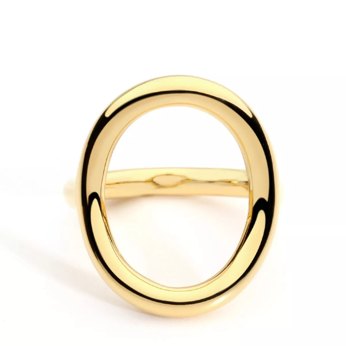 Anillo redondo de cobre chapado en oro de 18 quilates