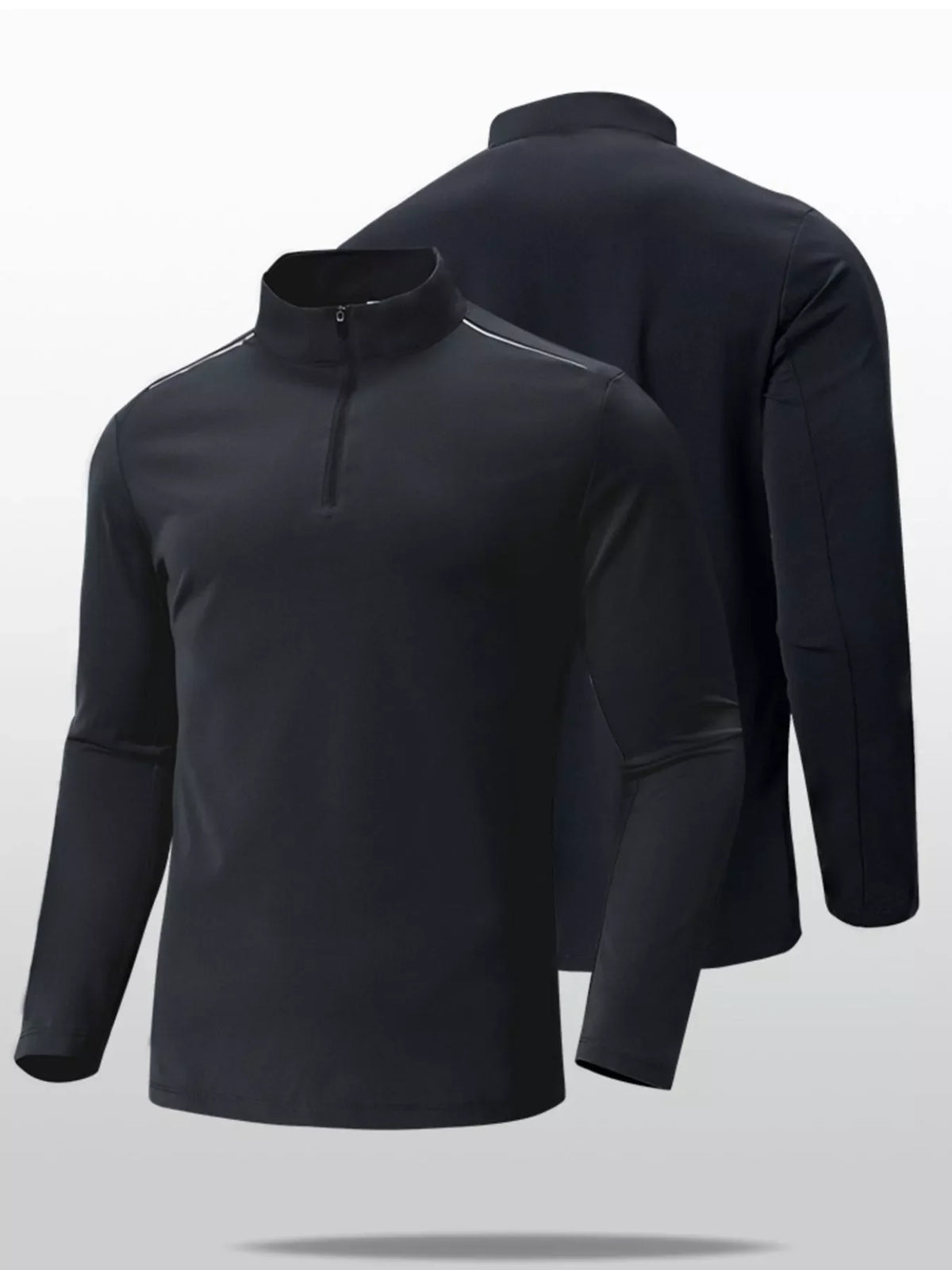 Camiseta de manga larga con cremallera de un cuarto para hombre de talla grande
