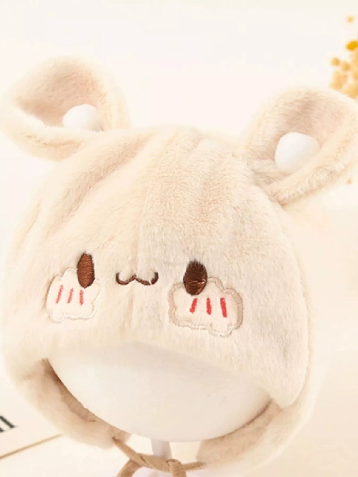Gorro de felpa con orejas de oso para niños