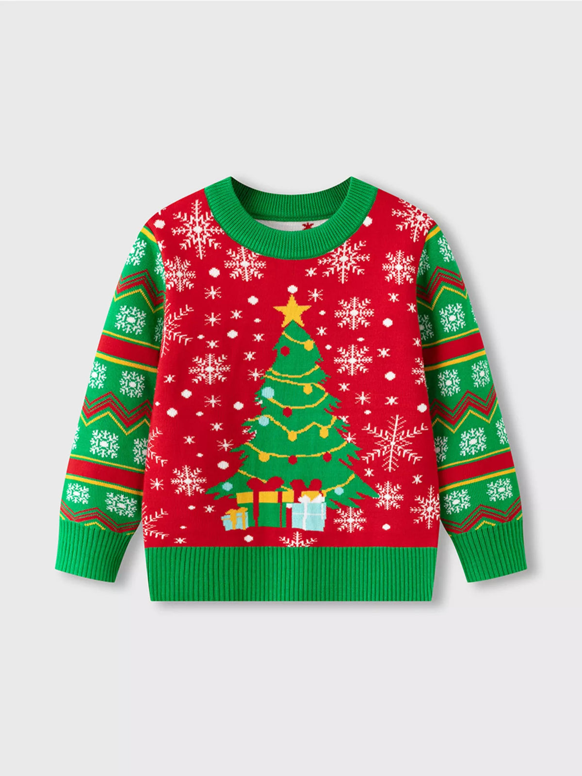 Children's Christmas Tree Round Neck Sweater