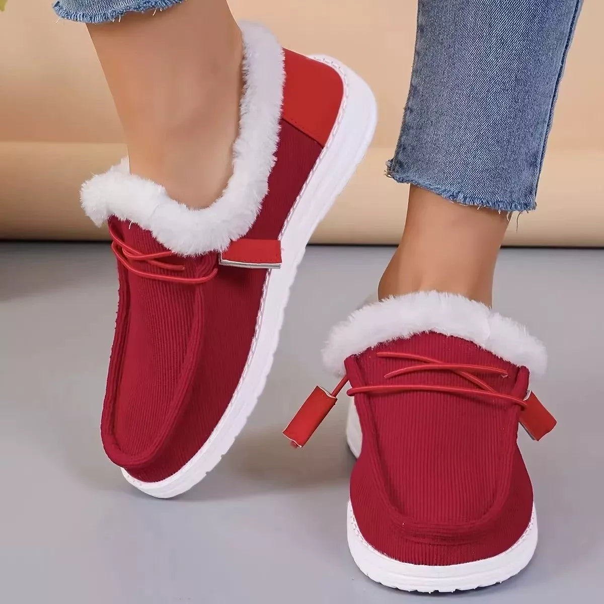 Pantuflas de pana con forro suave