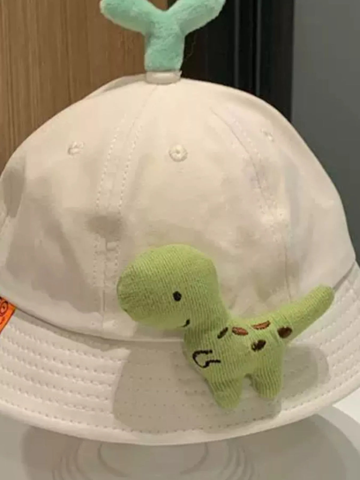 Sombrero de cubo decorativo con diseño de dinosaurios y brotes para niños