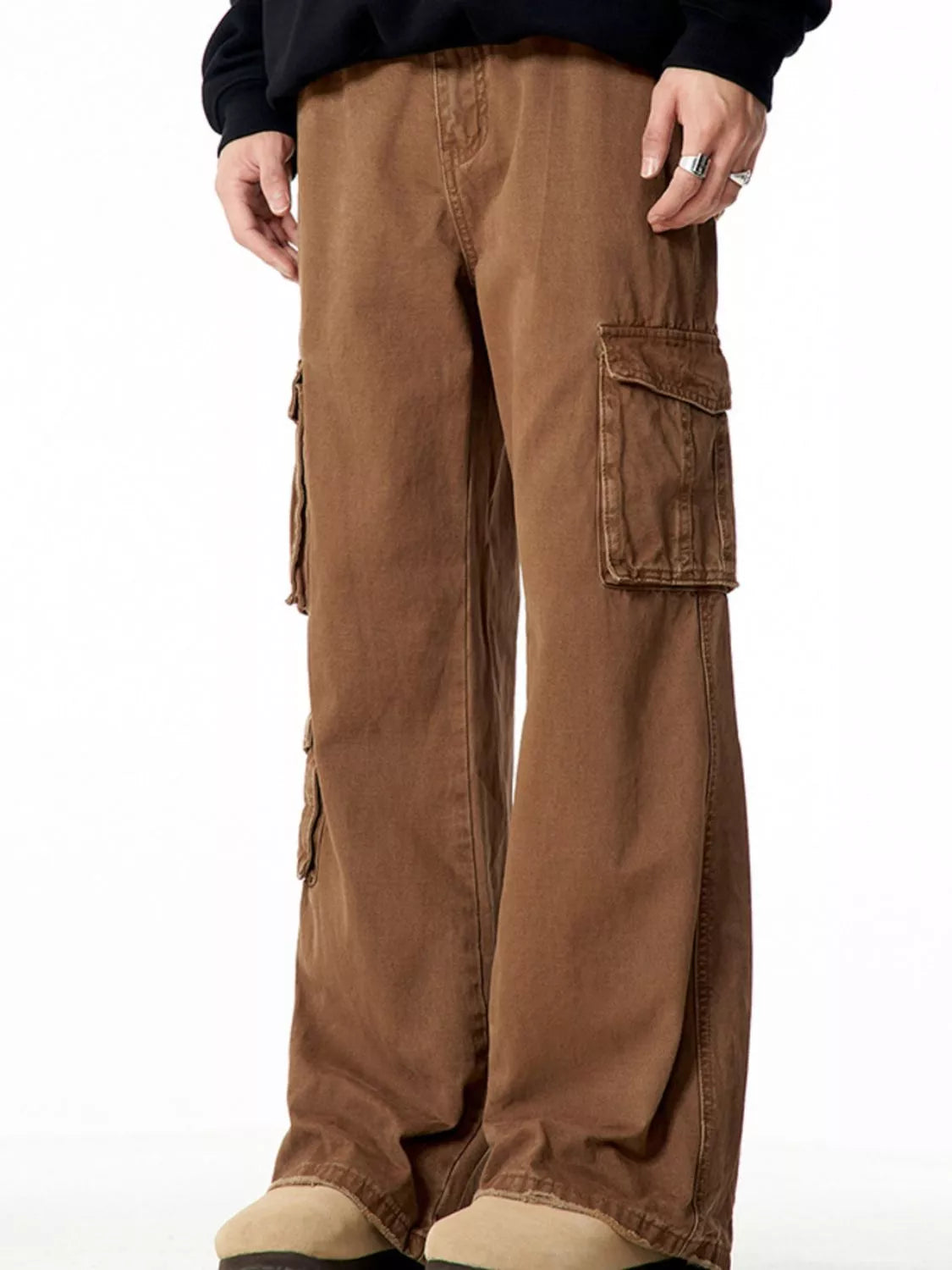 Pantalones cargo de pierna ancha para hombre