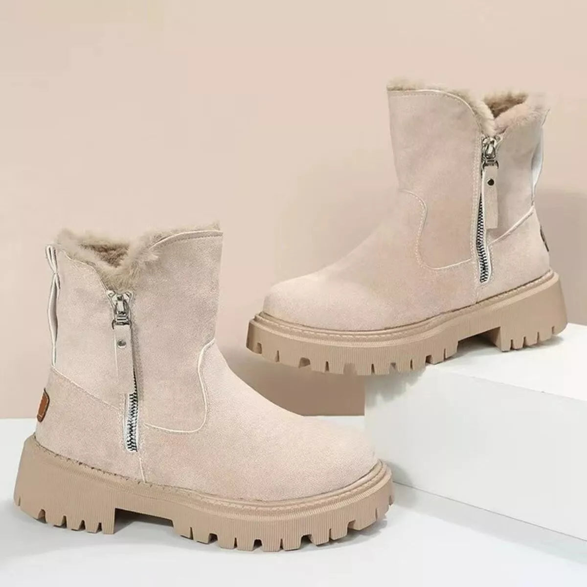 Botines con forro suave y cremallera