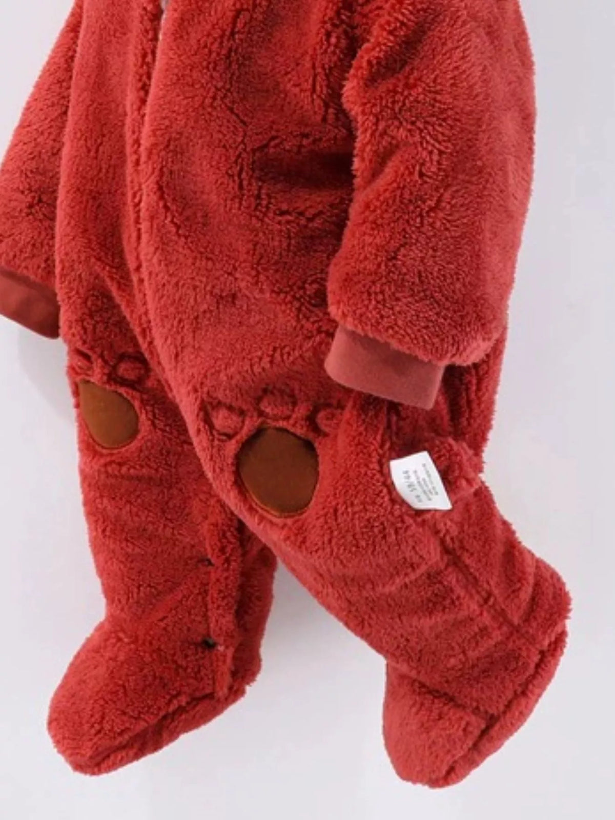 Mono de forro polar con capucha y orejas de oso para niños