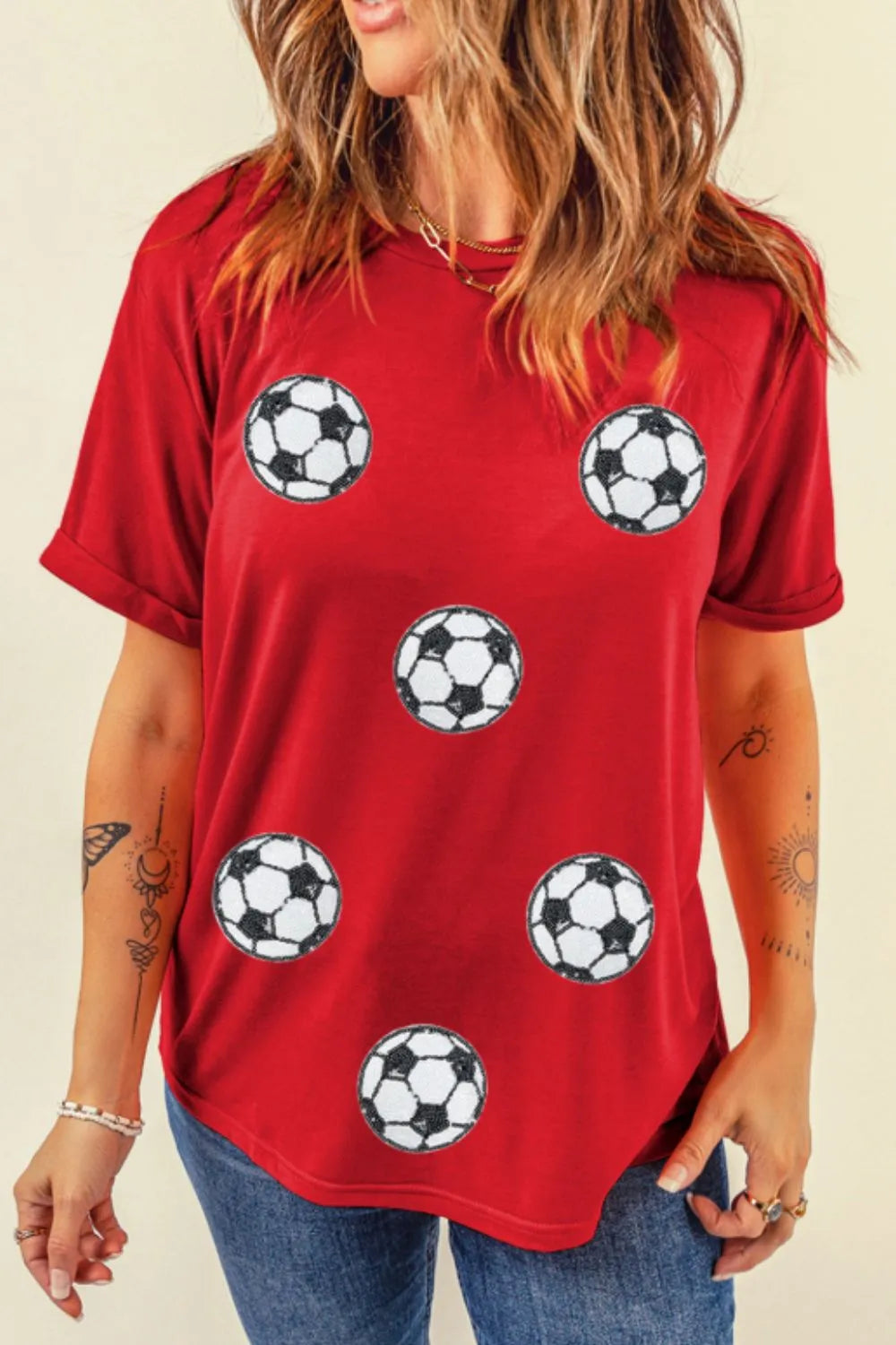 Camiseta de fútbol de manga corta y cuello redondo