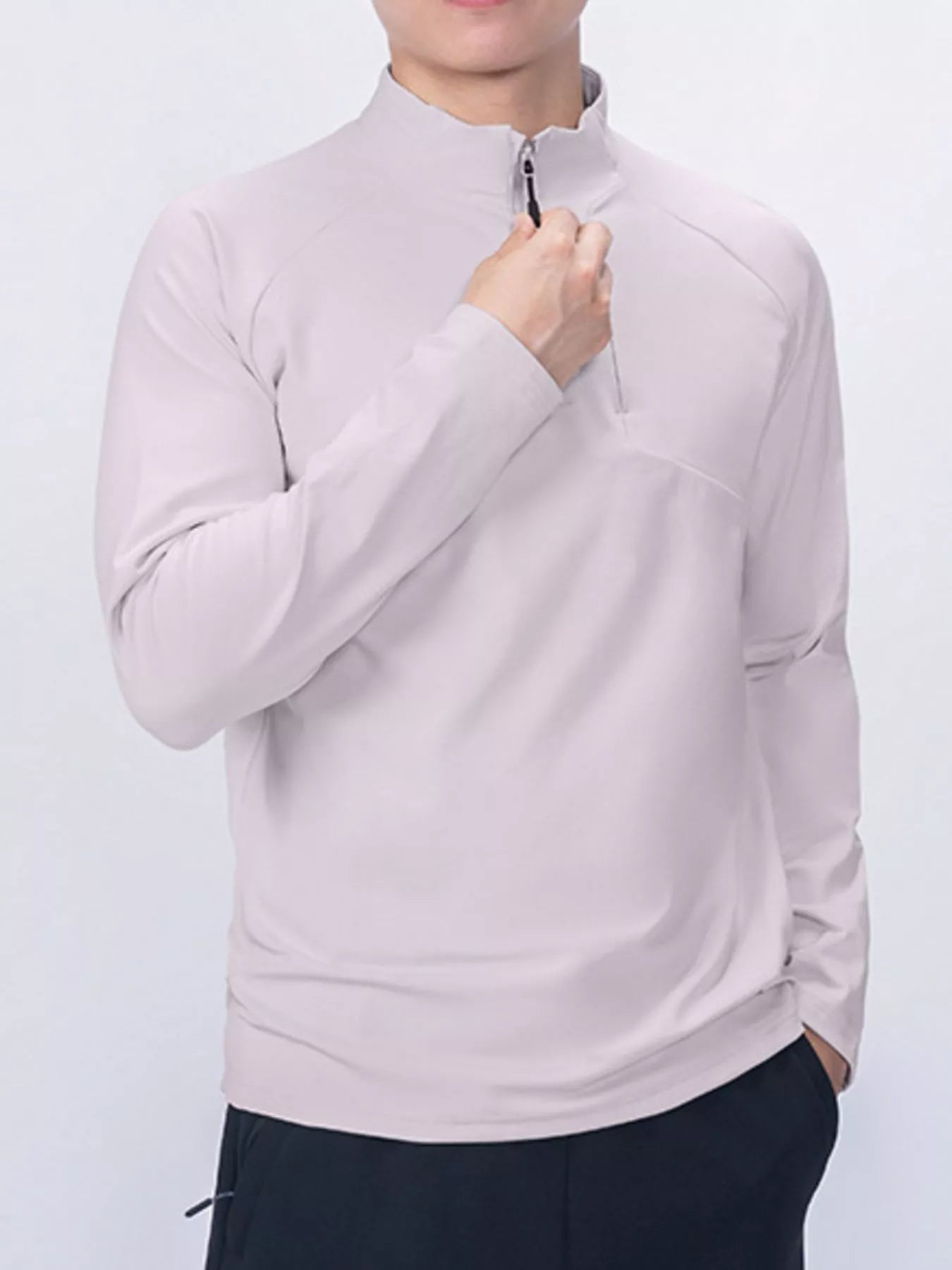 Camiseta de manga larga ligera con cremallera para hombre