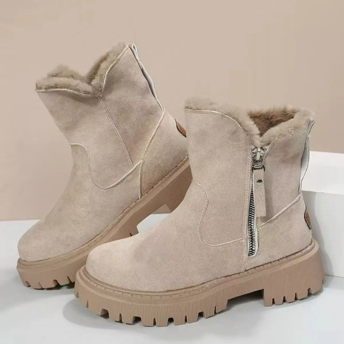 Botines con forro suave y cremallera
