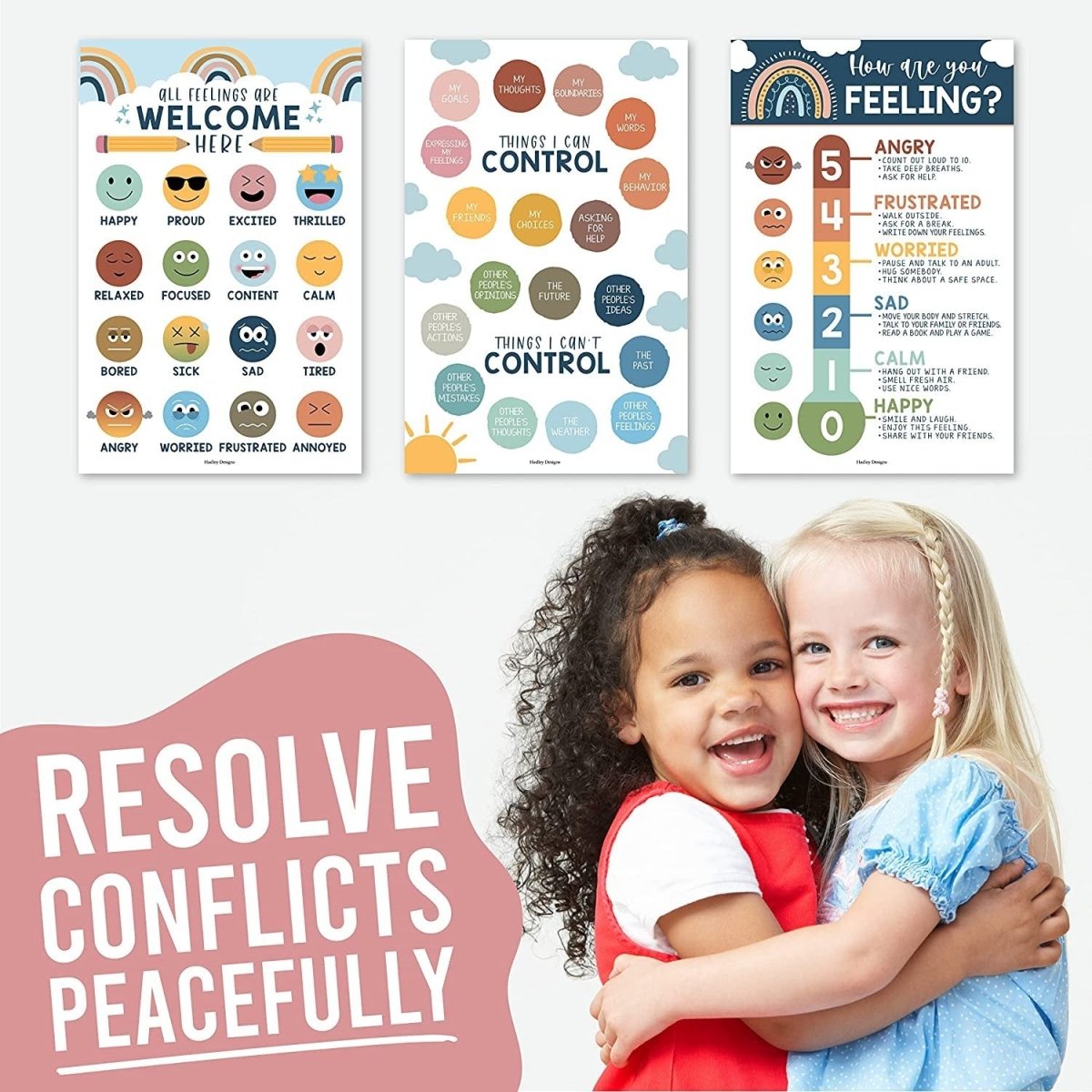 Emotional Intelligence Growth Kit: Boho 4 Poster Pack