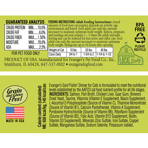 Comida húmeda para gatos Evanger's All Life Stages Classic Goin' Fishin' Dinner (157 g)